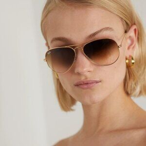 LIKE NEW RayBan Aviator RB3025 Gradient Brown Ray-Ban Sunglasses